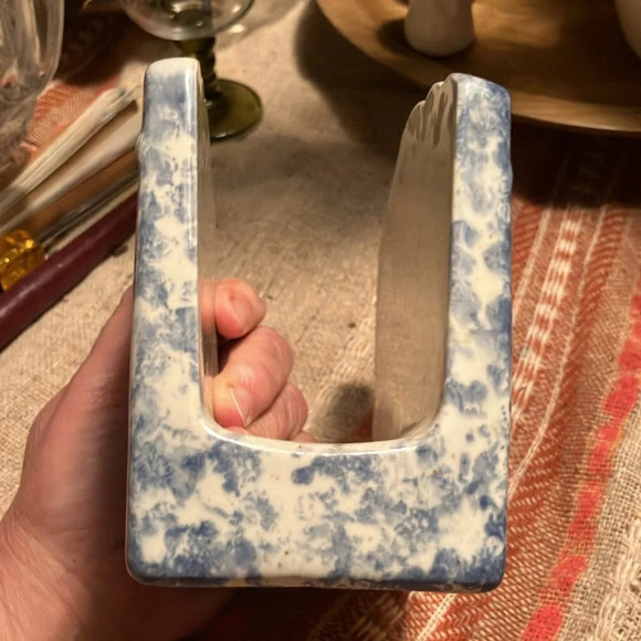 Heart and splatters Boothe 1990 ceramic napkin holder - Picture 4 of 6